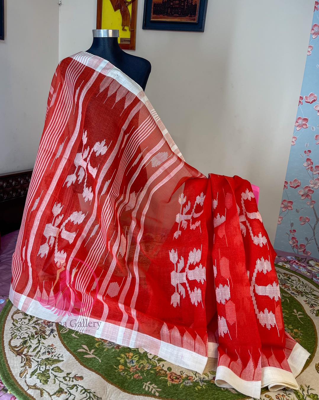 Red Desire Monipuri Saree - Image 2